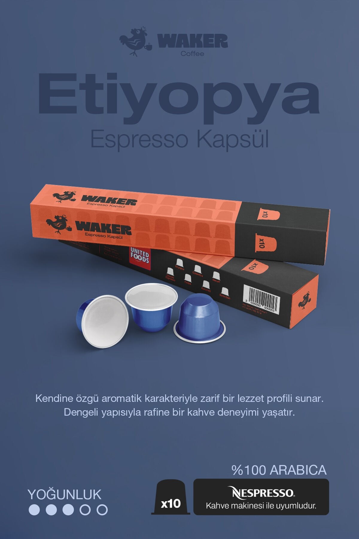 Waker Etiyopya Kahvesi 10 Kapsül - Özel Harman Premium Kahve