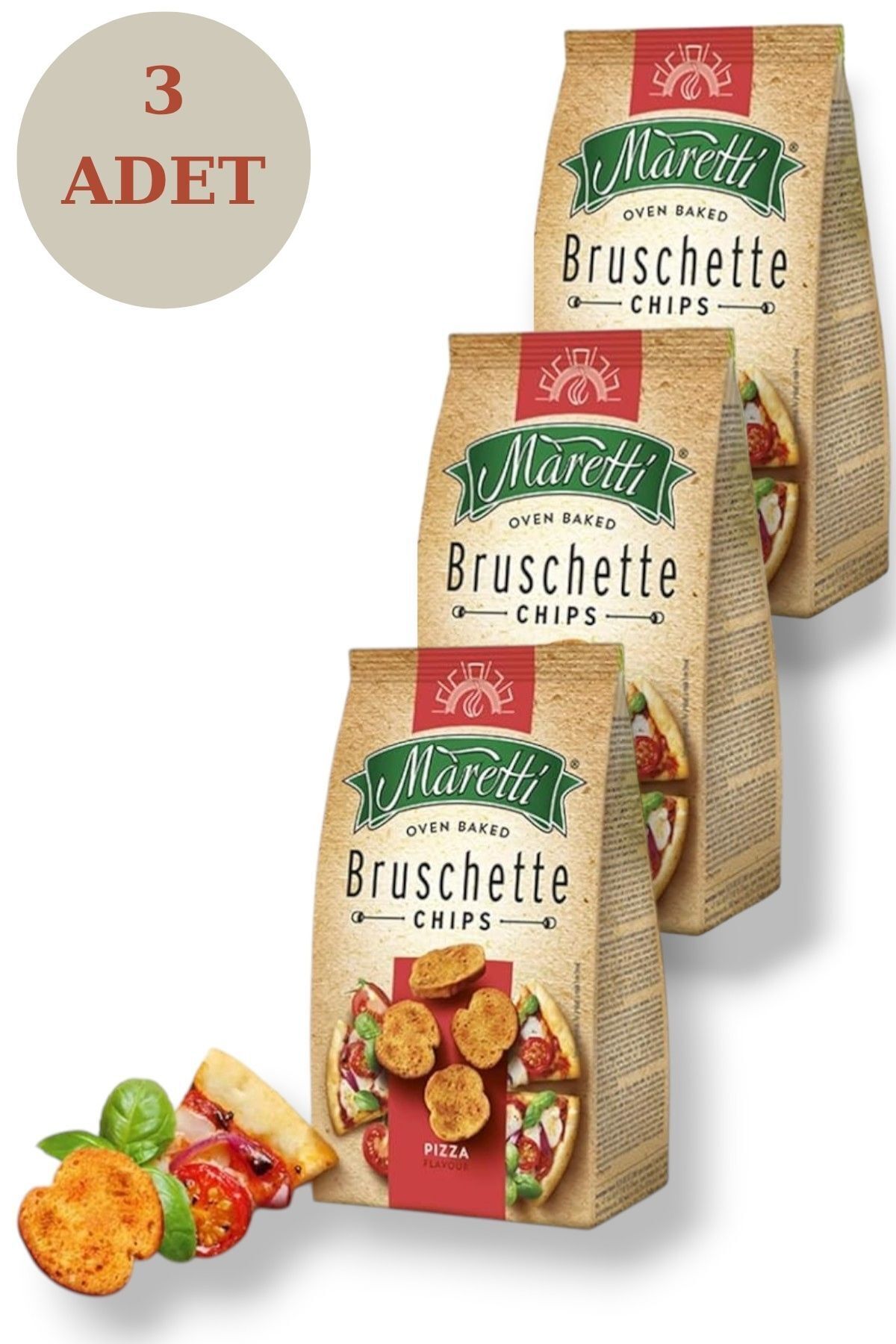 Bruschette Pizza Aromalı Kızartılmış Ekmek Kraker 70 Gr X 3’lü Ekonomik Paket