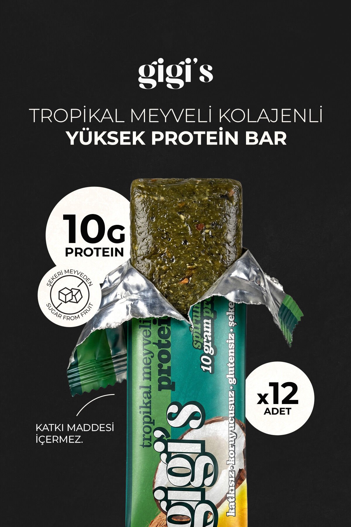 12'li Tropik Meyveli Kolajenli Protein Bar Paketi