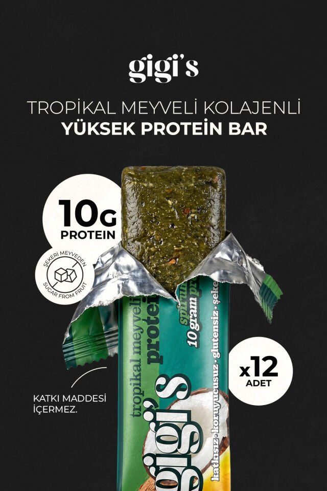 12'li Tropik Meyveli Kolajenli Protein Bar Paketi