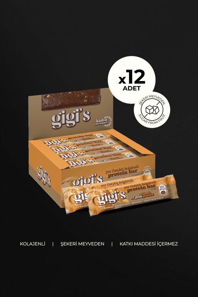 12'li Yer Fıstıklı Kolajenli Yüksek Protein Bar Paketi