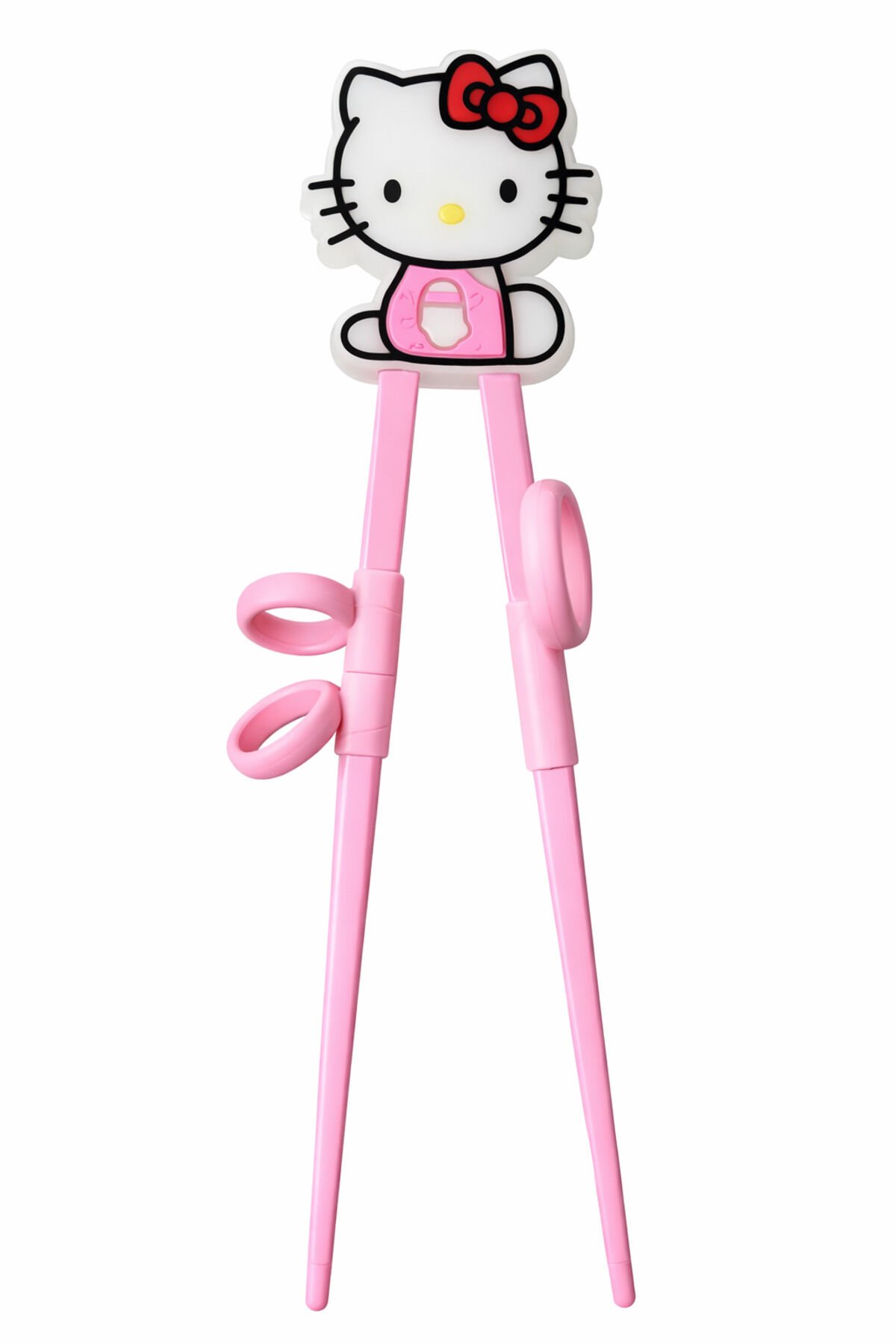 Hello Kitty Çocuk Eğitim Chopstick Seti - Yardımcı Aparatlı Yemek Çubuğu Pembe