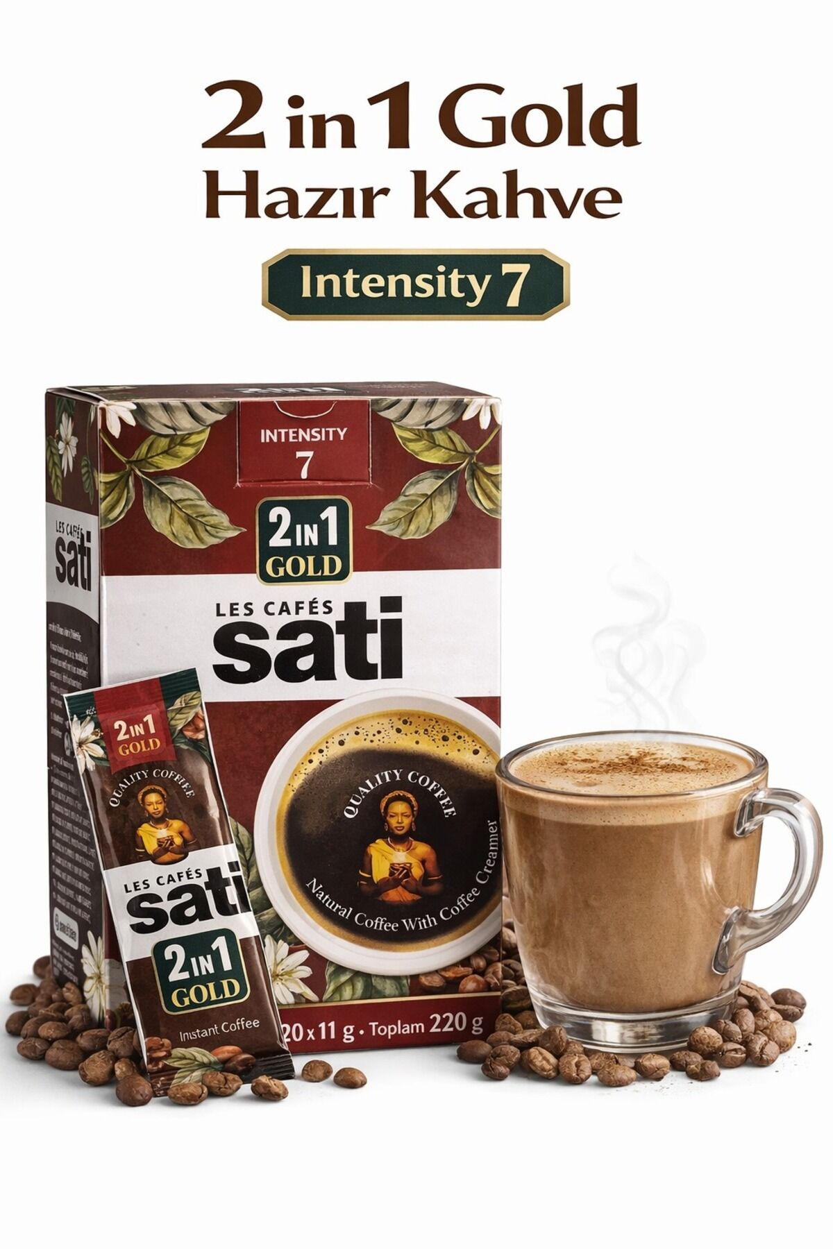 Les Cafés Sati 2 in 1 Gold Hazır Kahve 20 x 11 g (220 g) – Intensity 7