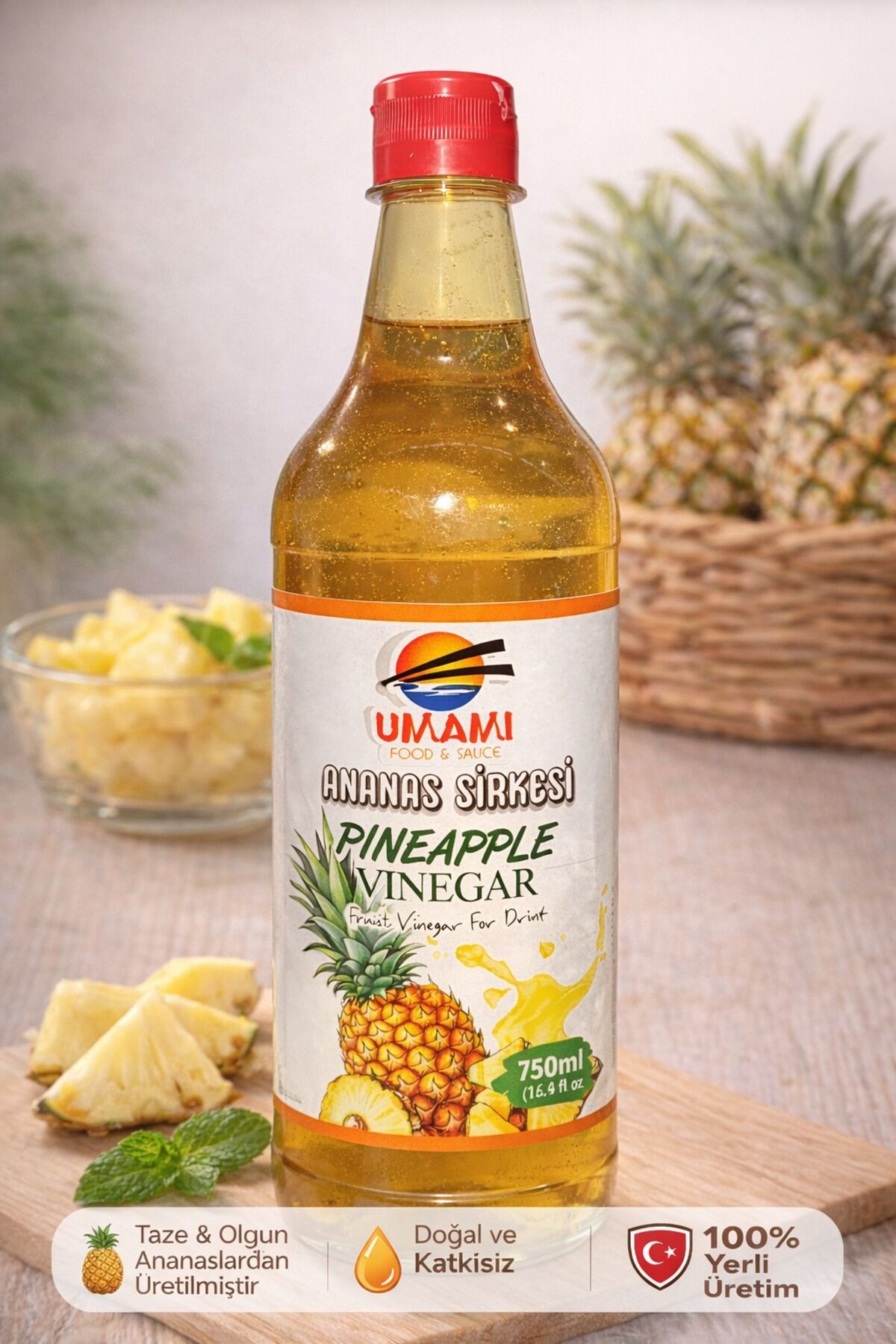 Ananas Sirkesi 750 ml – Doğal Fermente Meyve Sirkesi