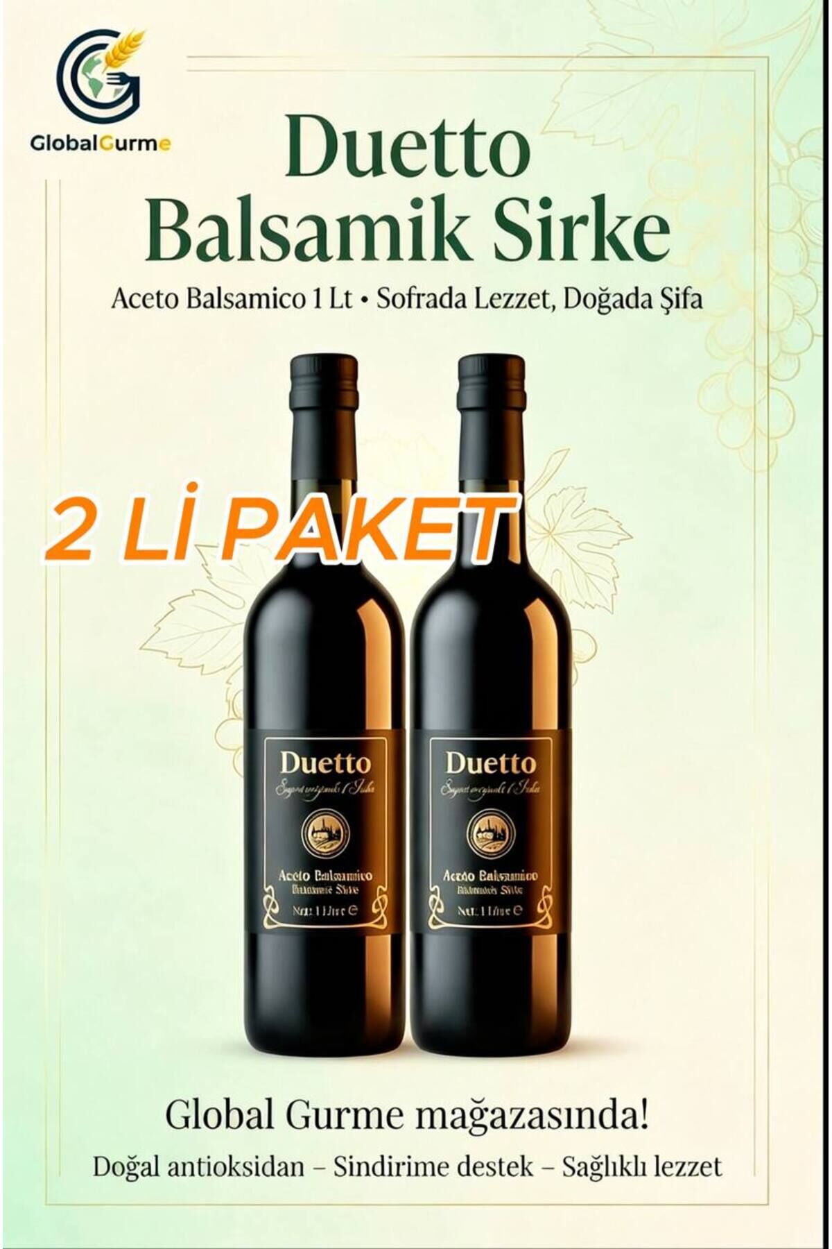 Balsamik Sirke (Aceto Balsamico italyan balzamik sirke ) 1 Lt x 2 Adet – İkili Paket