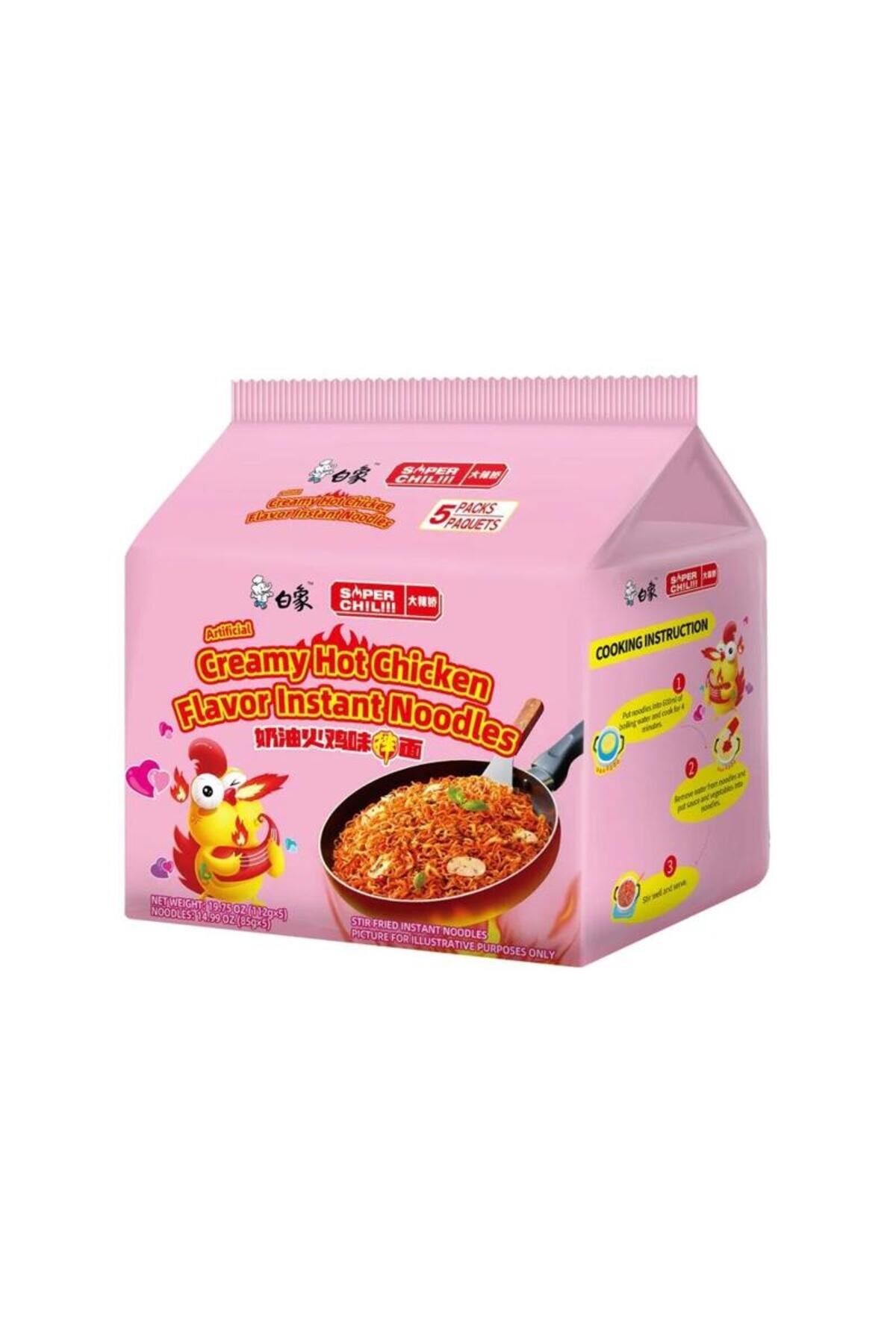 Kremalı Tavuk Aromalı Erişte *5 ( CREAMY HOT CHICKEN Flavor Instant Noodle *5 ) – 560g