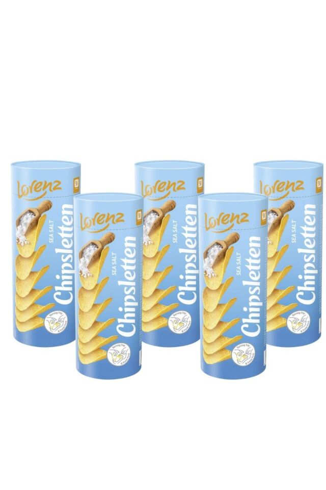 Chipsletten Sea Salt Patates Cipsi 100 G x5 – Hafif Tuzlu Çıtır Cips Seti