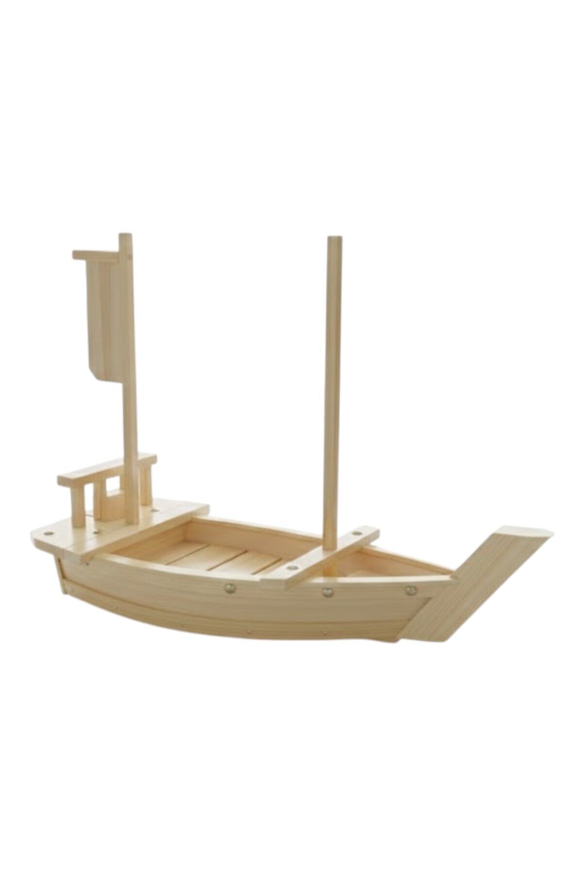 50 cm Ahşap Tekne Sunum Tabağı | Sushi, Meze ve Şef Sunumları İçin Orta Boy Servis Teknesi