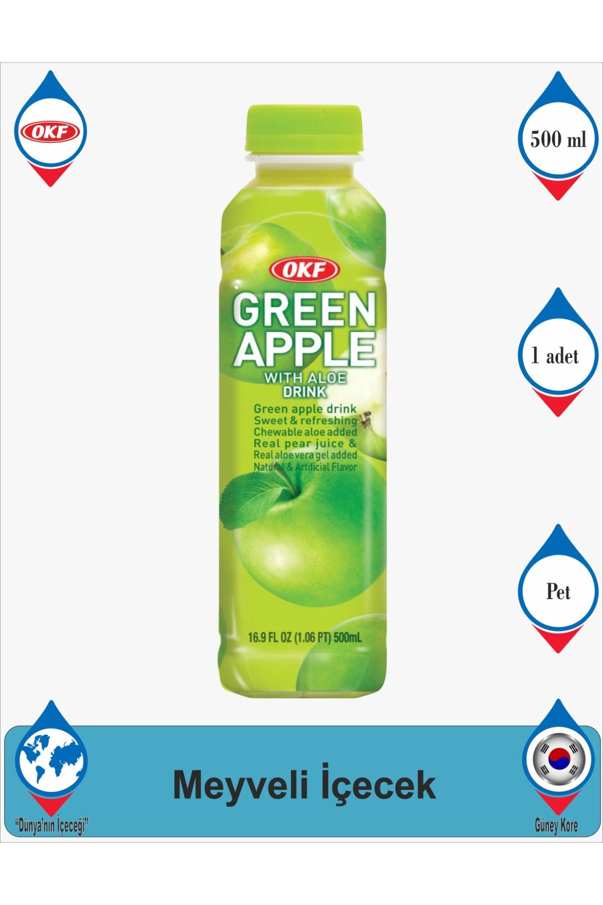 Yeşil Elmalı ve Aloe Veralı İçecek