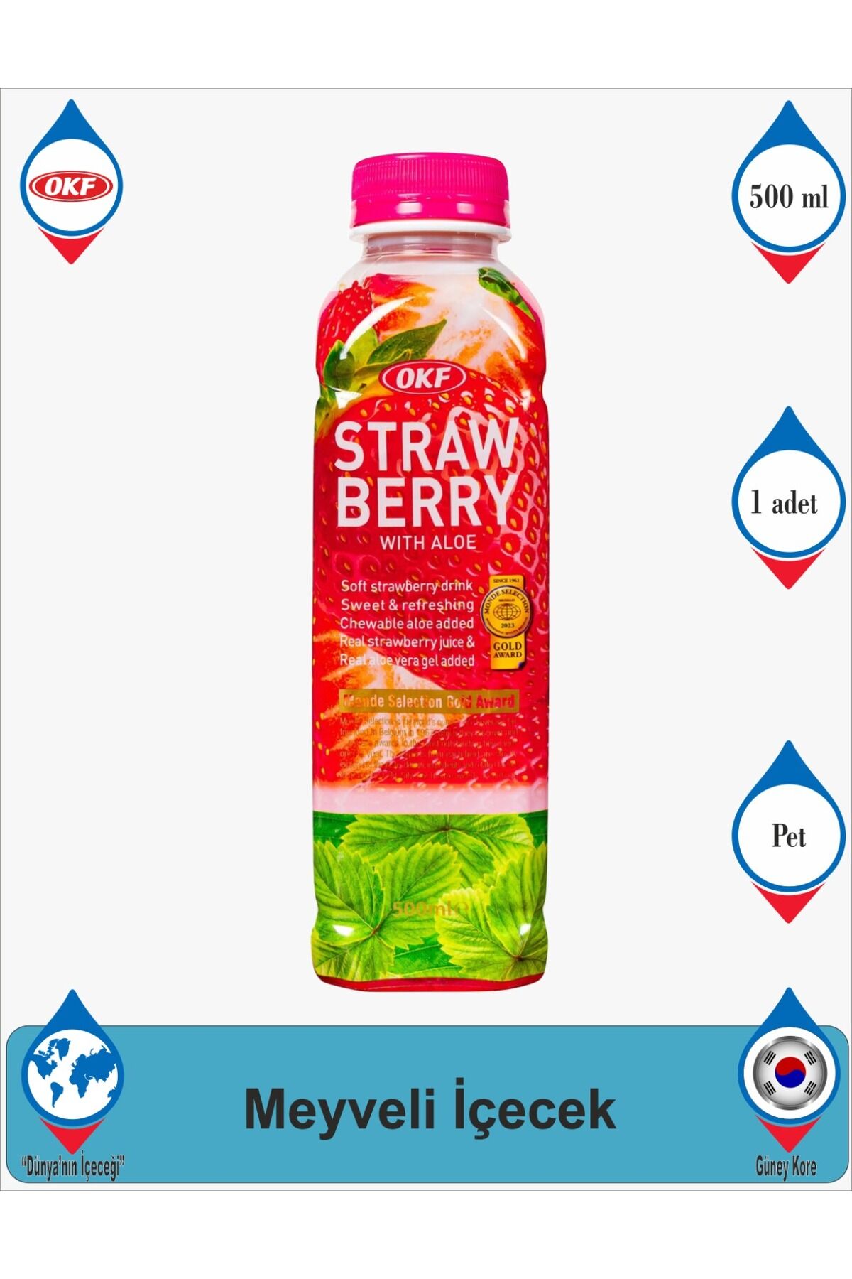 Çilekli ve Aloe Veralı İçecek 500ML