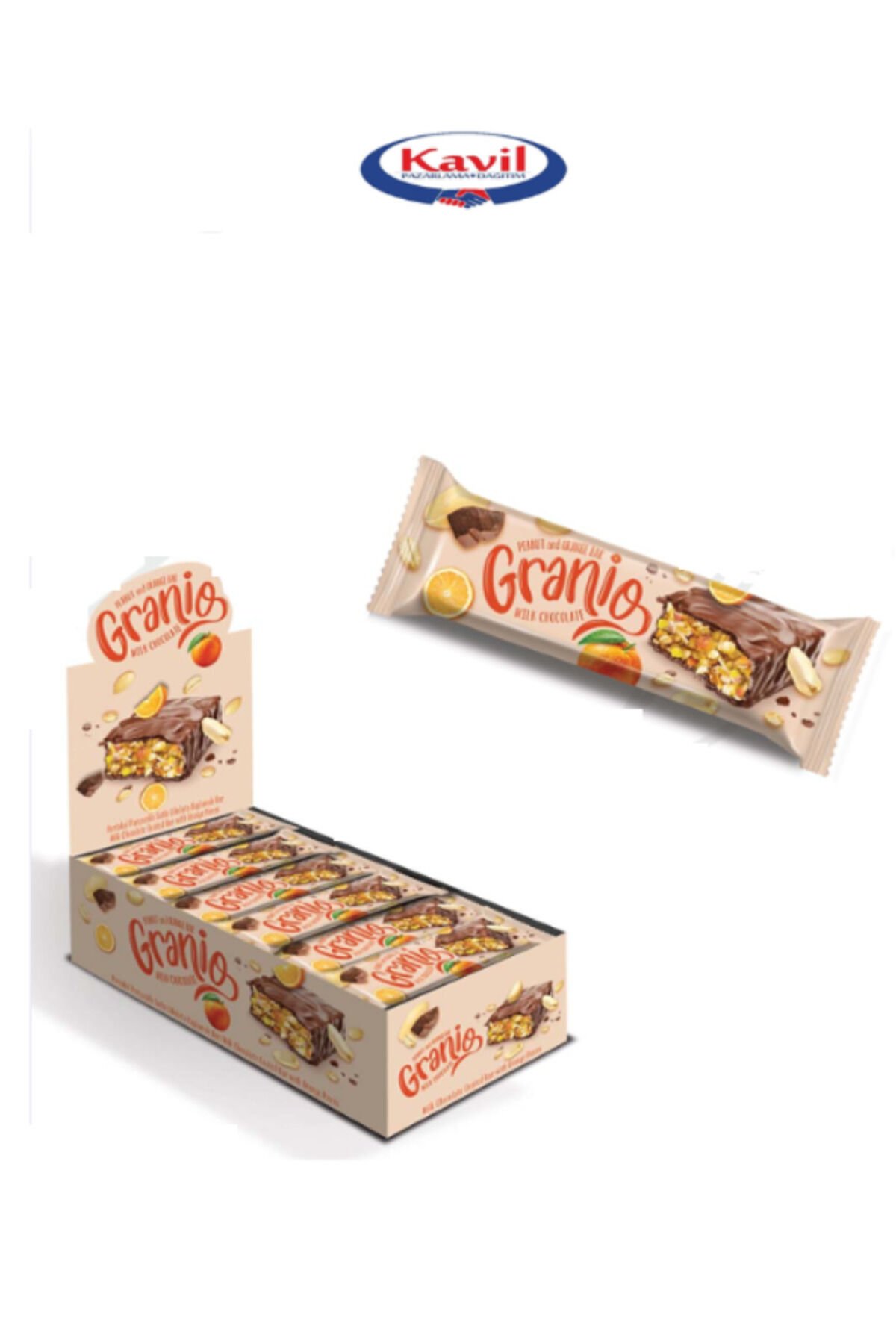 Sütlü Çikolata Kaplamalı Portakallı Meyveli Bar 40 gr X 24 Adet ( İkram . İaşə )