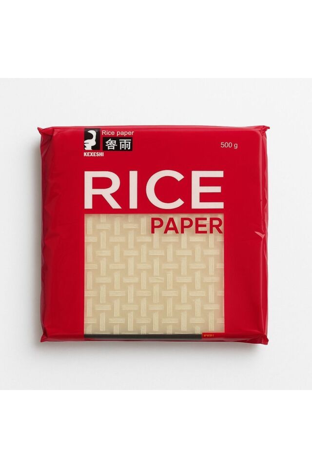 Pirinç Yufkası 500 g – Kare Rice Paper, Spring Roll, Vegan & Glutensiz