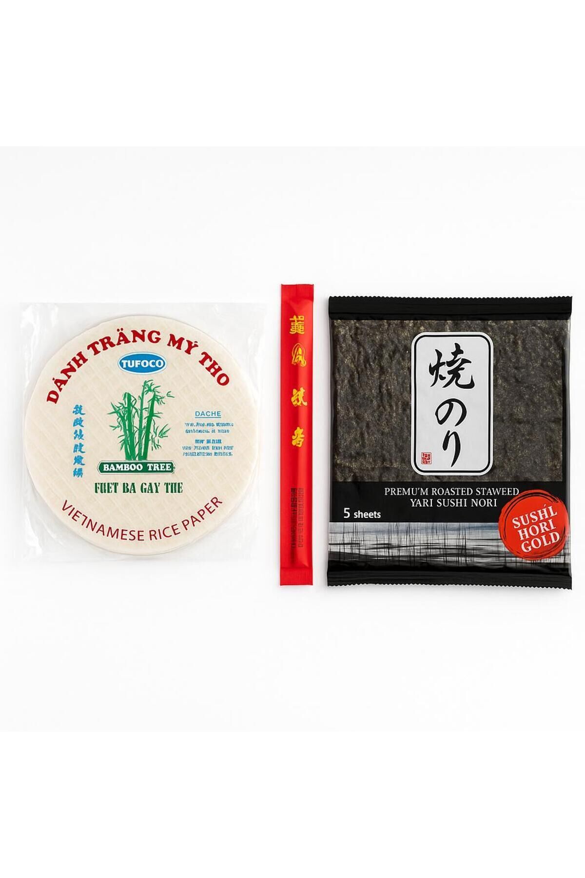 Pirinç Yufkası 340 gr 5 Li Yosun Yaprağı Bambu Stick Hediye