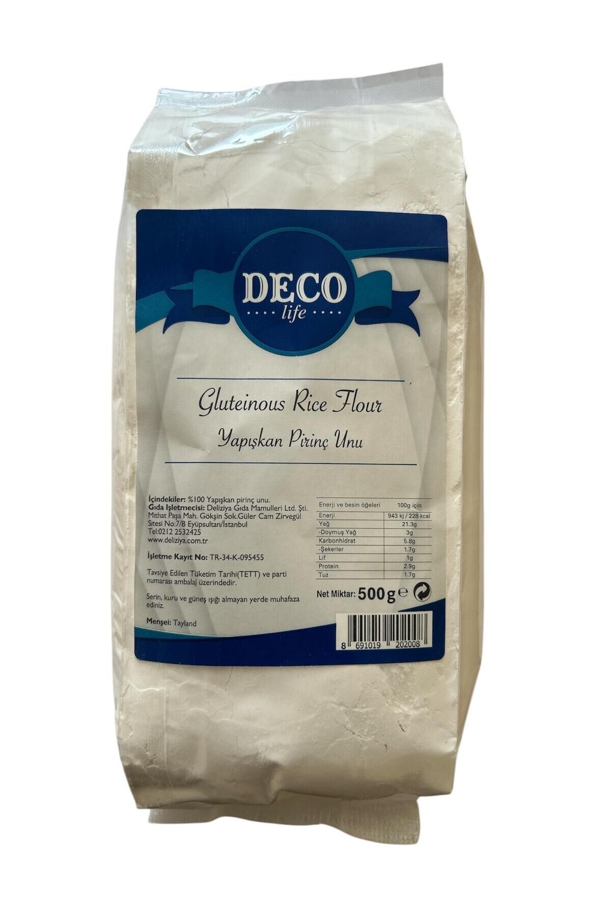 Yapışkan Pirinç Unu 500 gr, Gluteinous Rice Flour, Menşei Tayland