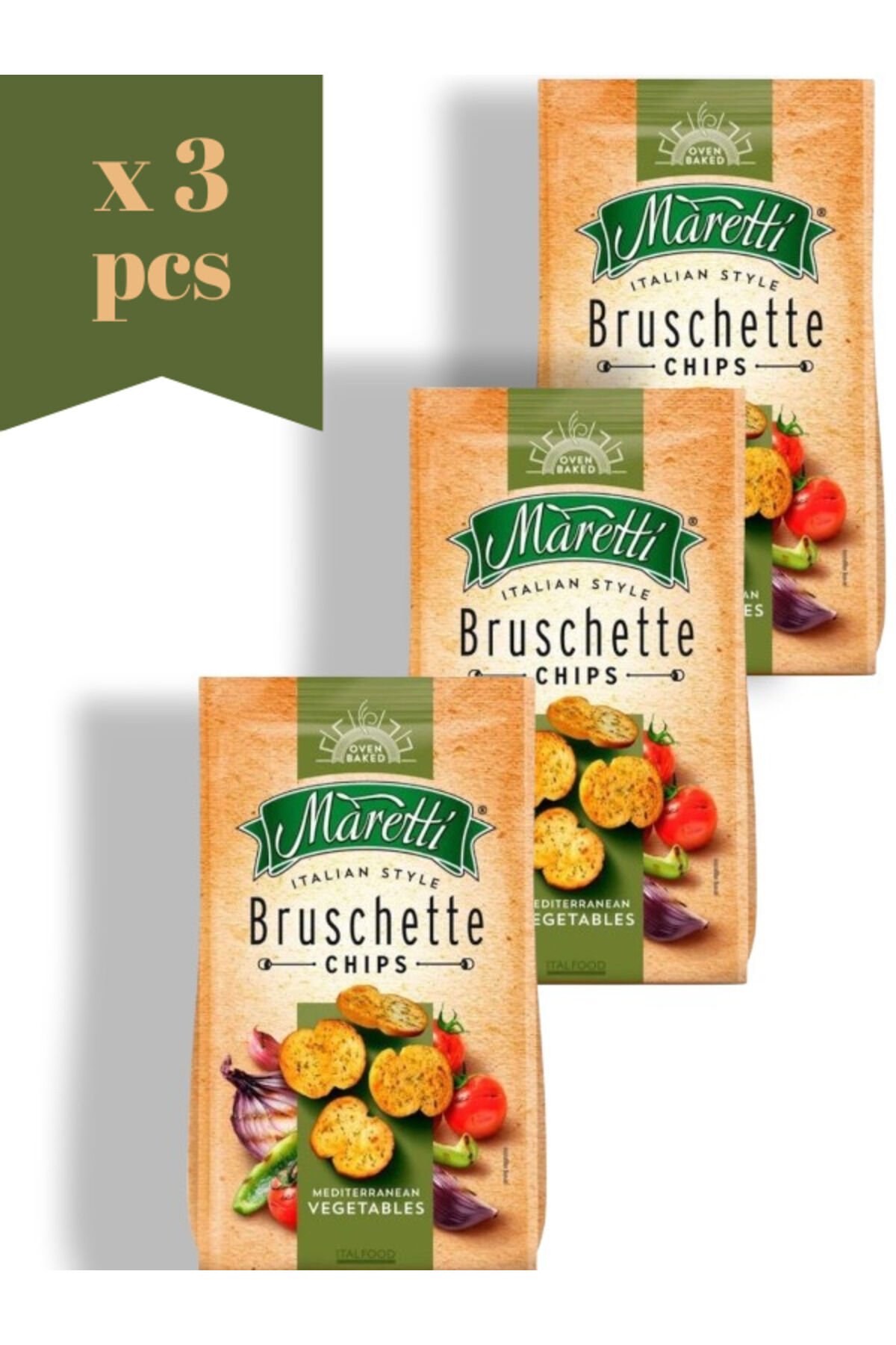 Bruschette Vegetables Sebzeli Kızartılmış Ekmek 70 Gr x 3 Adet