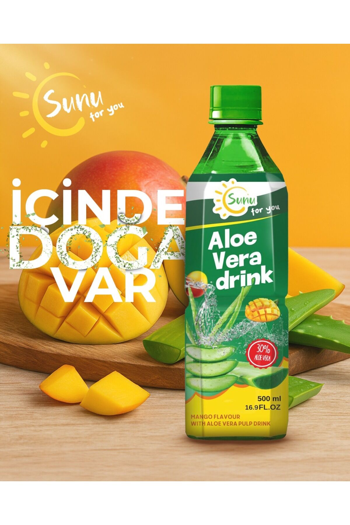 Mango Aromalı Aloe Vera Parçacıklı İçecek 500 ML