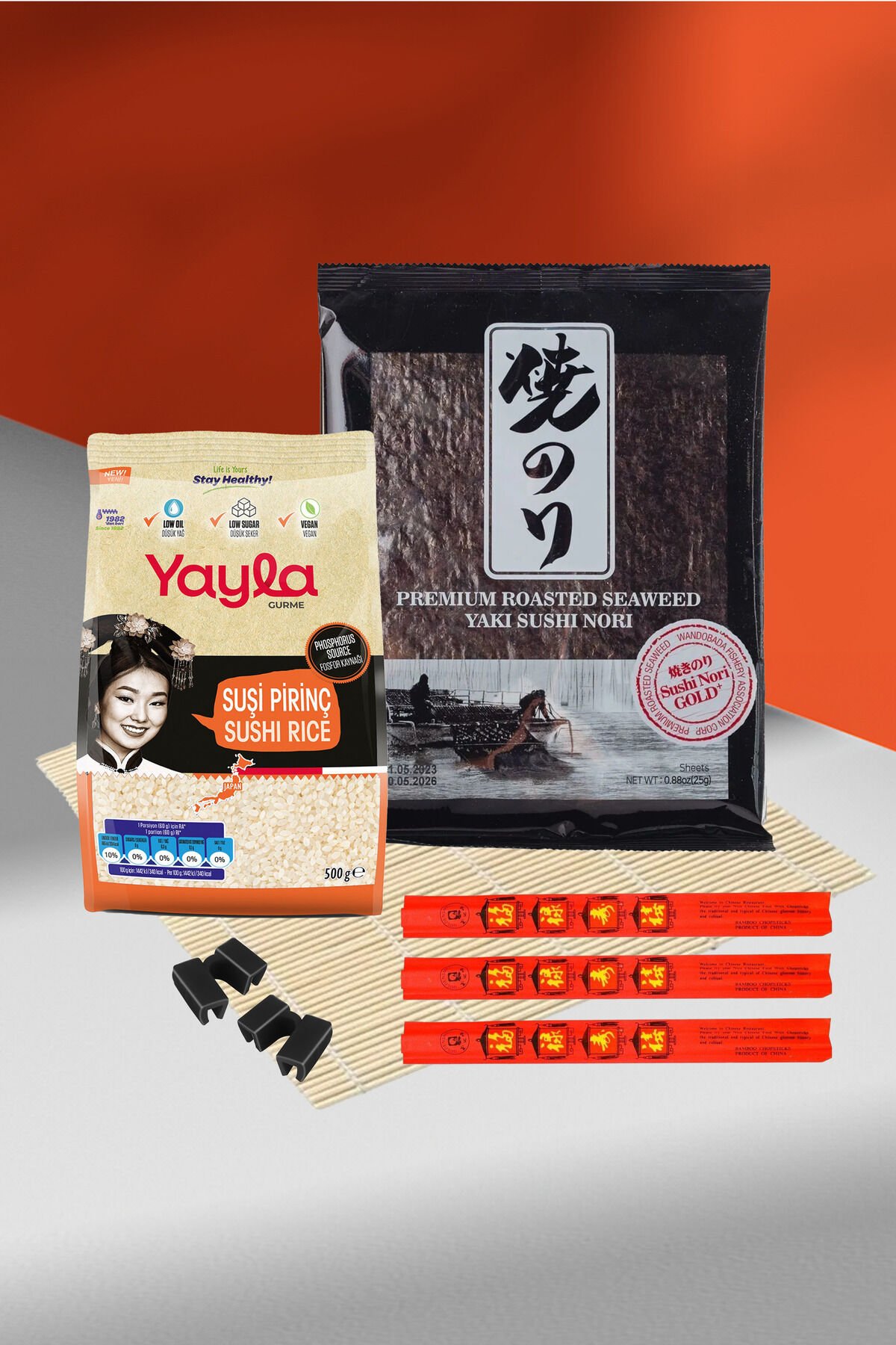 Orijinal Yaki Sushi Nori Gold 5 Yaprak Mini Sushi Seti