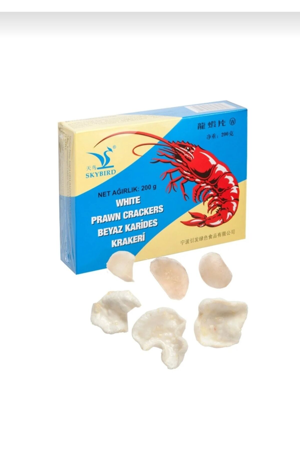 200gr Beyaz Karides Kraker. Balık Kraker.Karides Cips. Balık Cips.