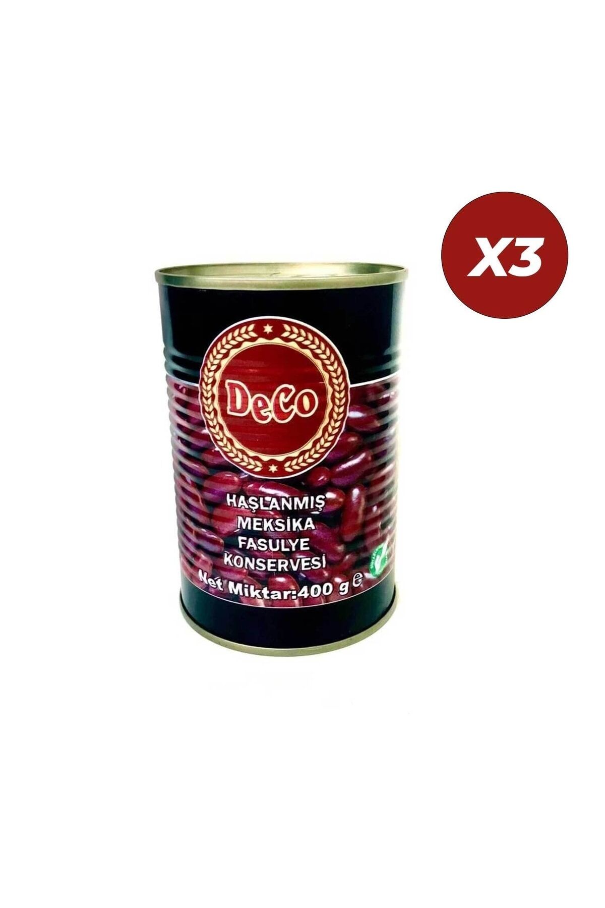 Haşlanmış Meksika Fasulyesi Red Kidney Beans 400 G x 3 Adet