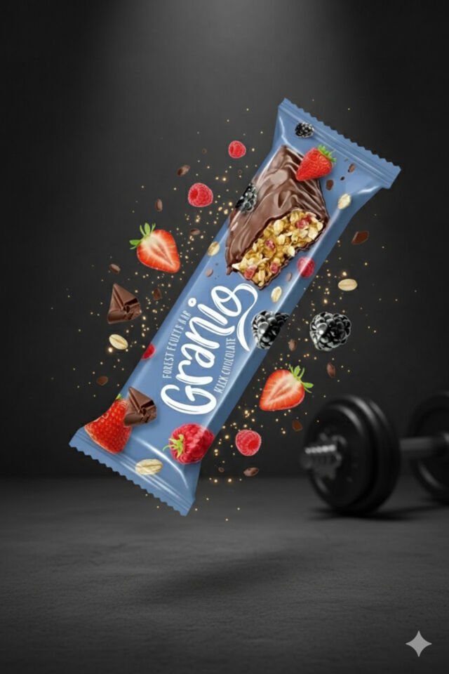 Sütlü Çikolata Kaplamalı Yulaf Ezmeli Kırmızı Meyveli Bar 40 gr X 24 Adet