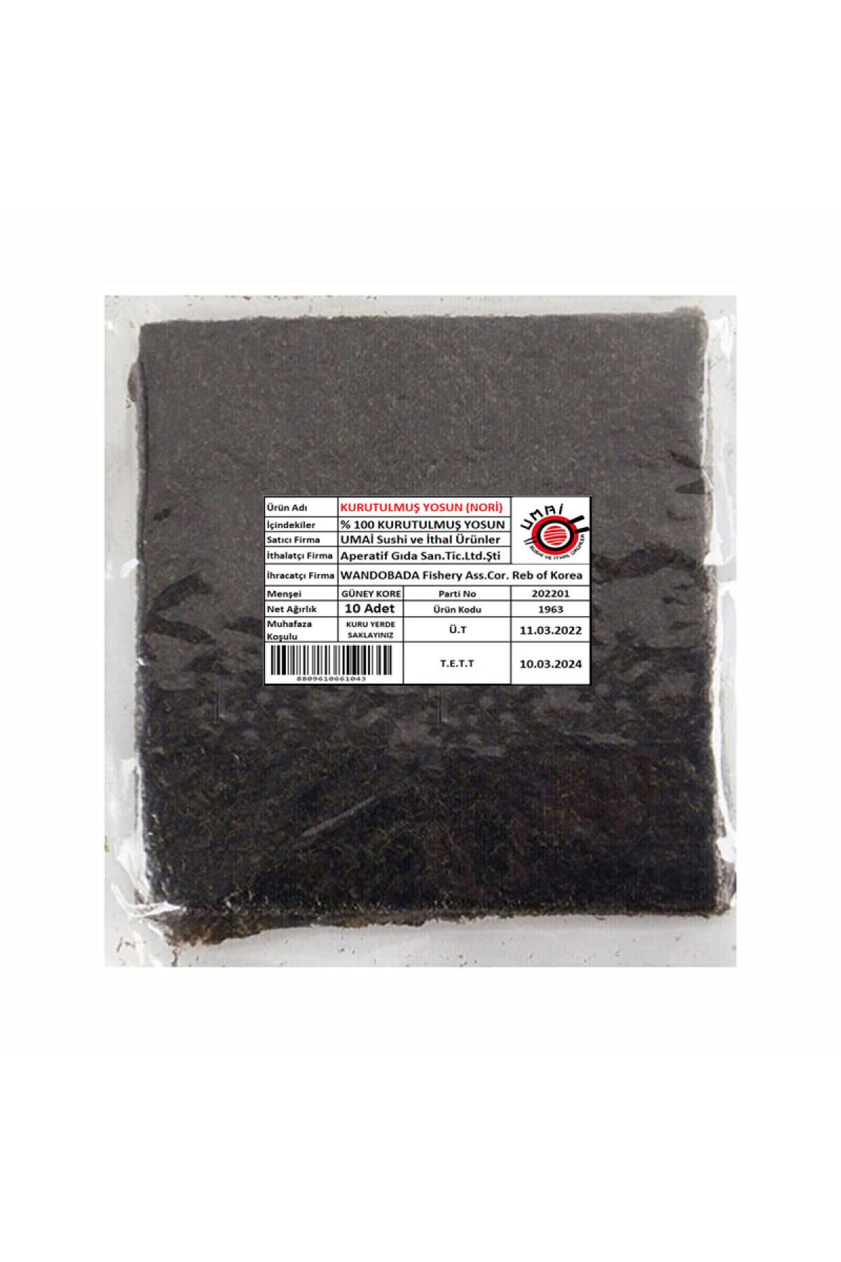 Seafood Sushi Yosunu Yaki Sushi Nori Gold Premium 10 Yaprak