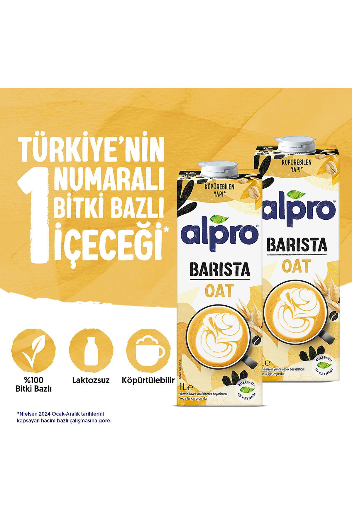Barista Yulaf Sütü 2x1 L Vegan Laktozsuz Bitkisel Bazlı