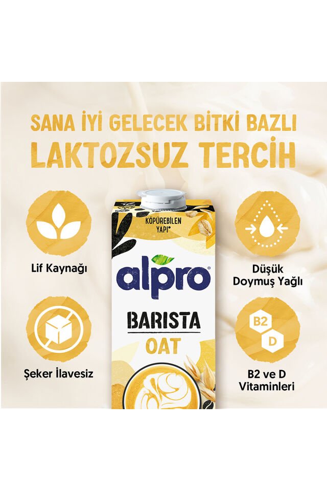 Barista Yulaf Sütü 1 L Vegan Laktozsuz Bitkisel Bazlı