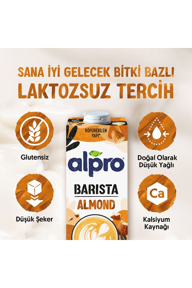 Barista Badem Sütü 2x1 L Vegan Laktozsuz Bitkisel Bazlı