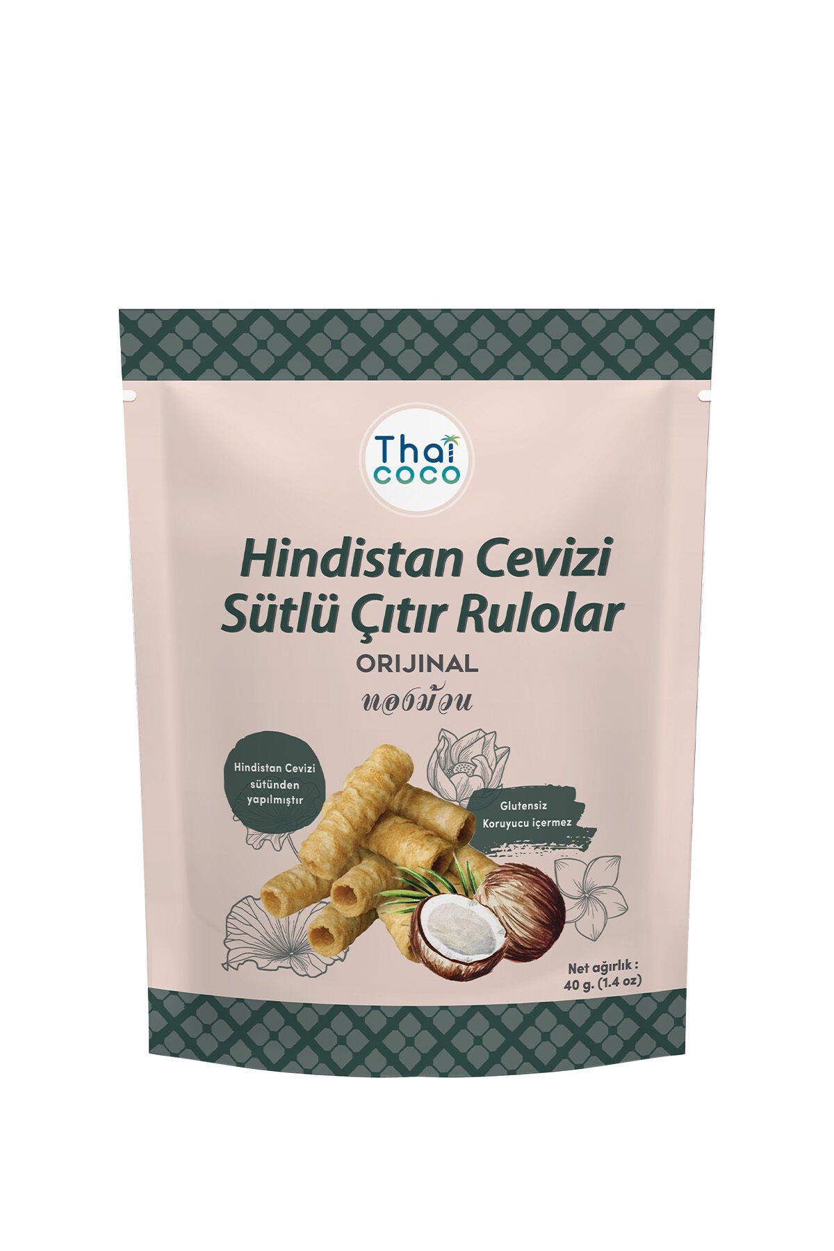 Glutensiz Hindistan Cevizi Kraker Ruloları 40 gr