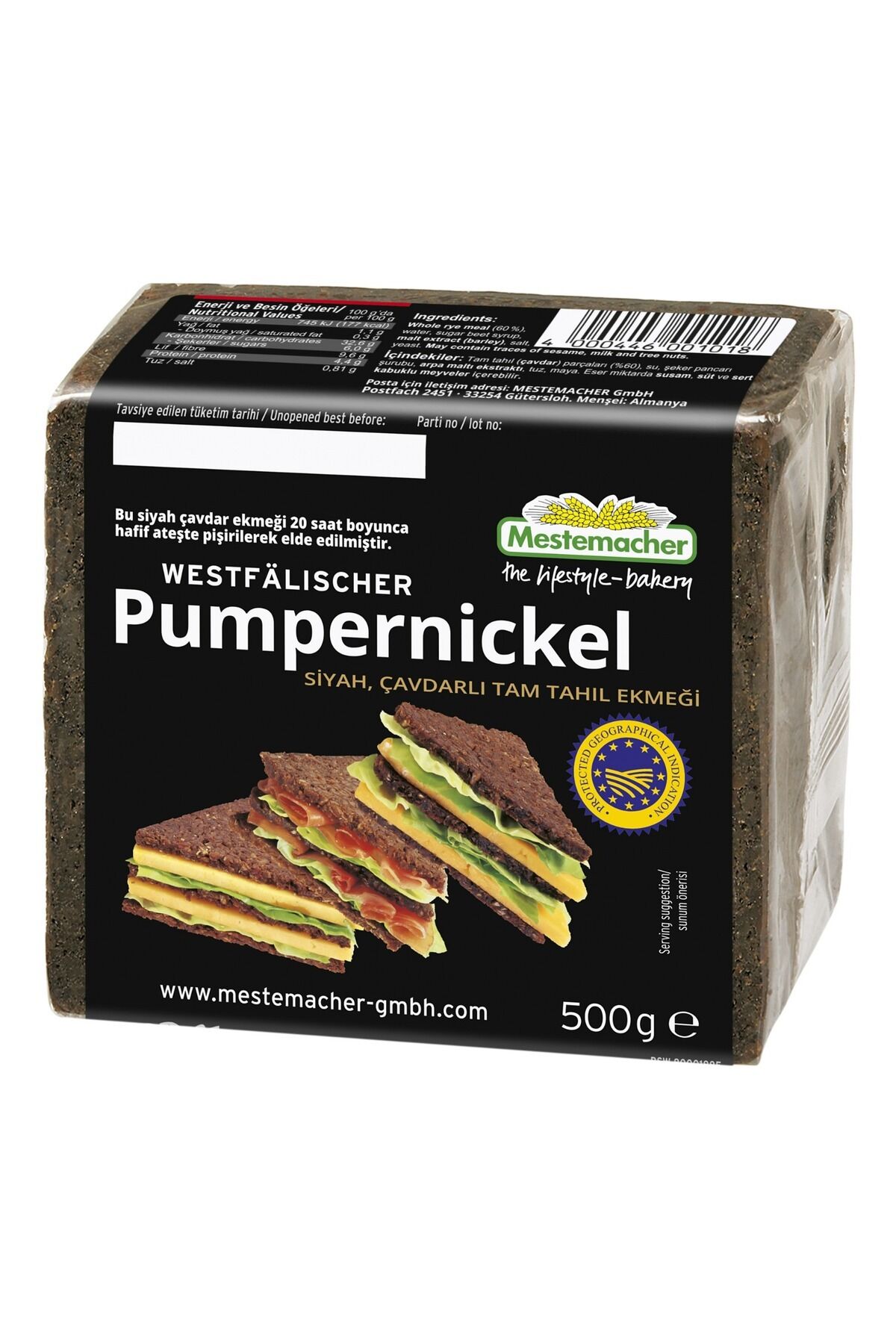 Pumpernickel Alman Ekmeği 500 gr
