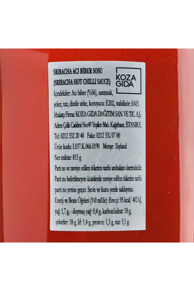 Sriracha Acı Biber Sosu 815 gr